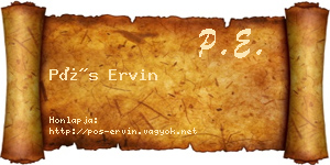 Pós Ervin névjegykártya